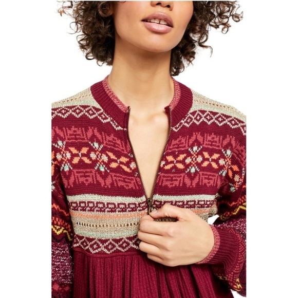 [Free People] Cabin Fever Pomegranate Sweater - Picture 7 of 12